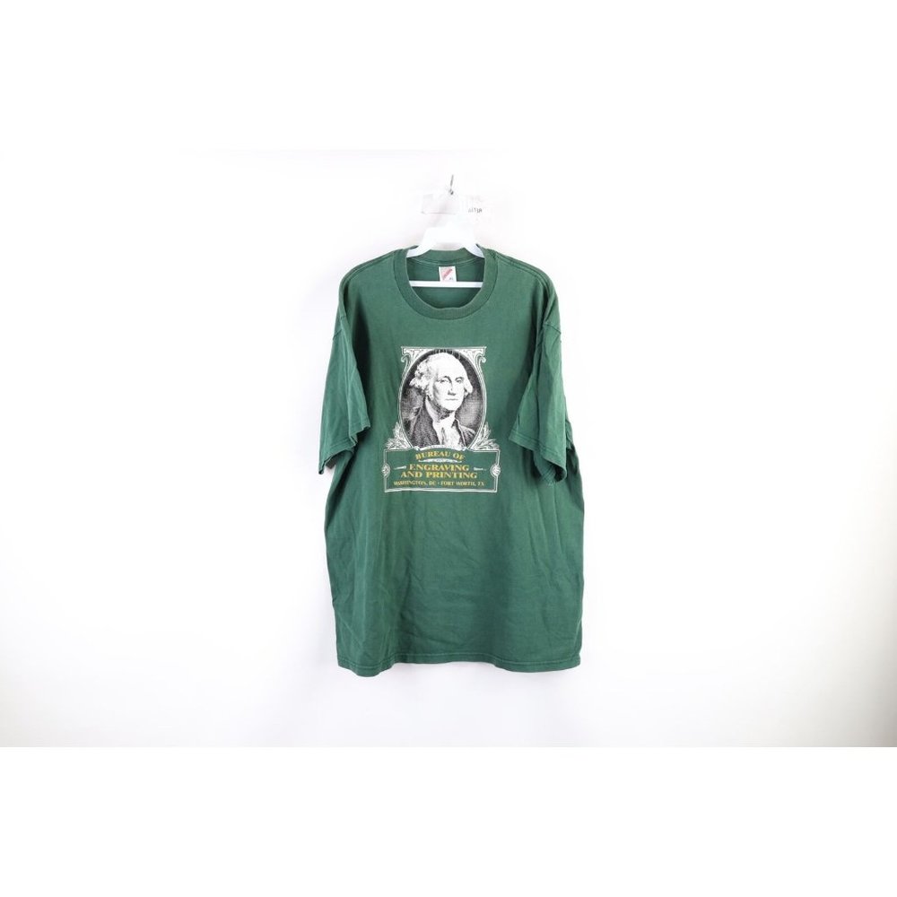 Vtg 90s Mens Xl Faded Spell Out Bureau Of Engraving And Printing Money T-Shirt